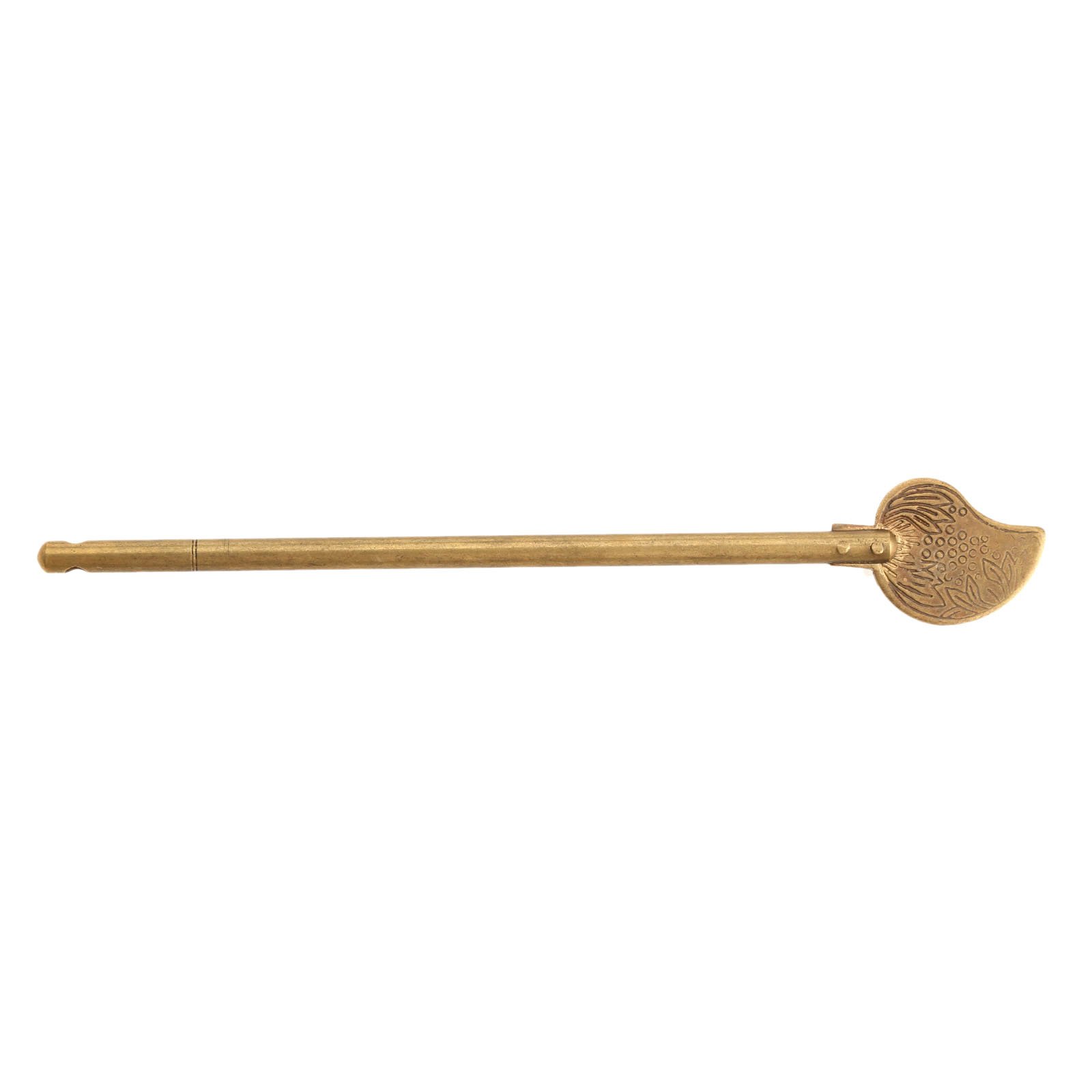 Chinese Leaf Style Safety Key Latch Lock Bolt Locking Pin Deadbolt Copper for Cabinet Door Furniture Hardware, 14cm