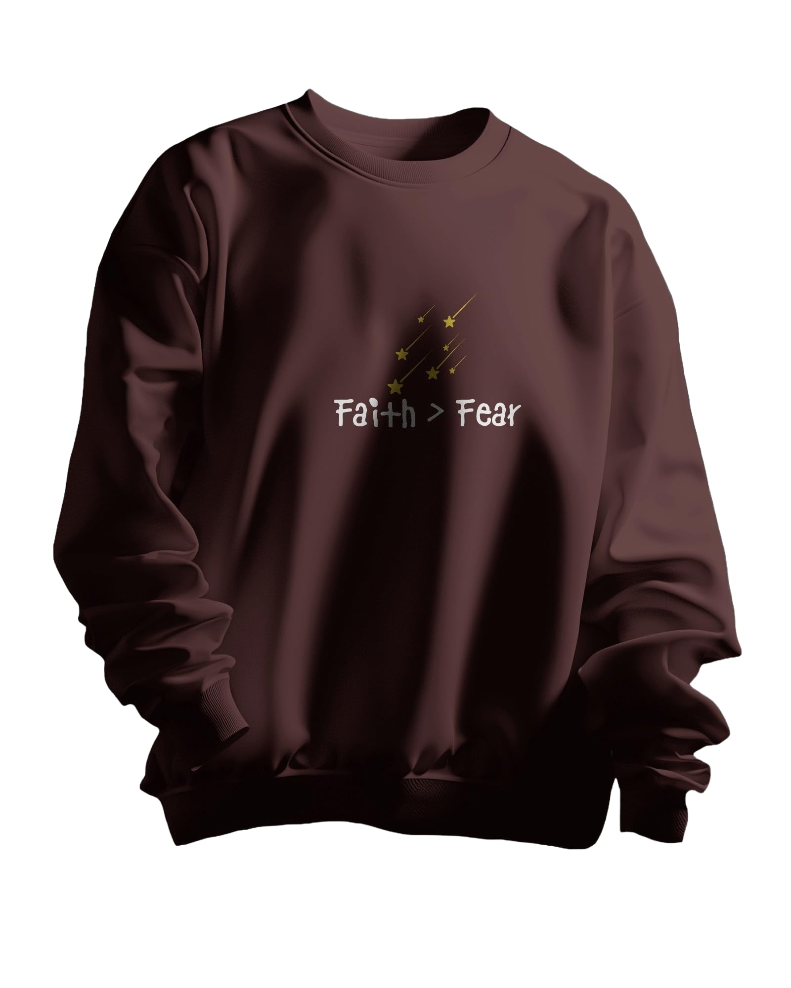 Premium 300 GSM 100% Cotton Men’s Sweatshirt - 'Faith > Fear'-image-23