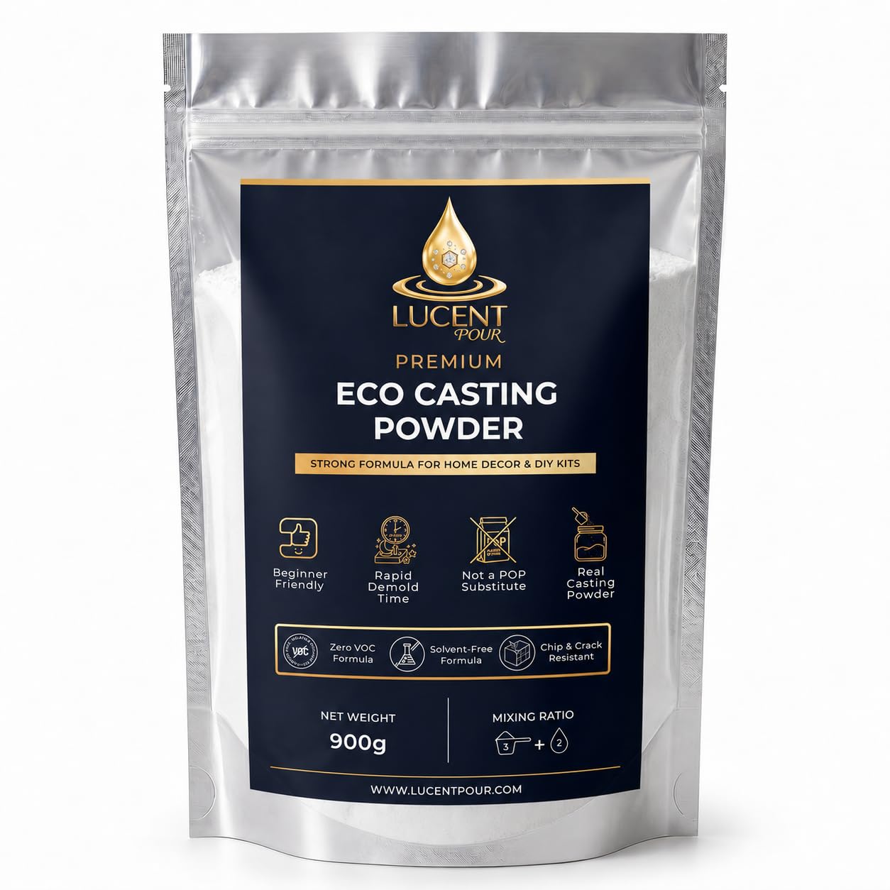 Premium Eco-Casting & Molding Powder for Silicone Molds | Surgical-Grade Fine Crafting Powder | Snow White Finish (1 KG)-image-4