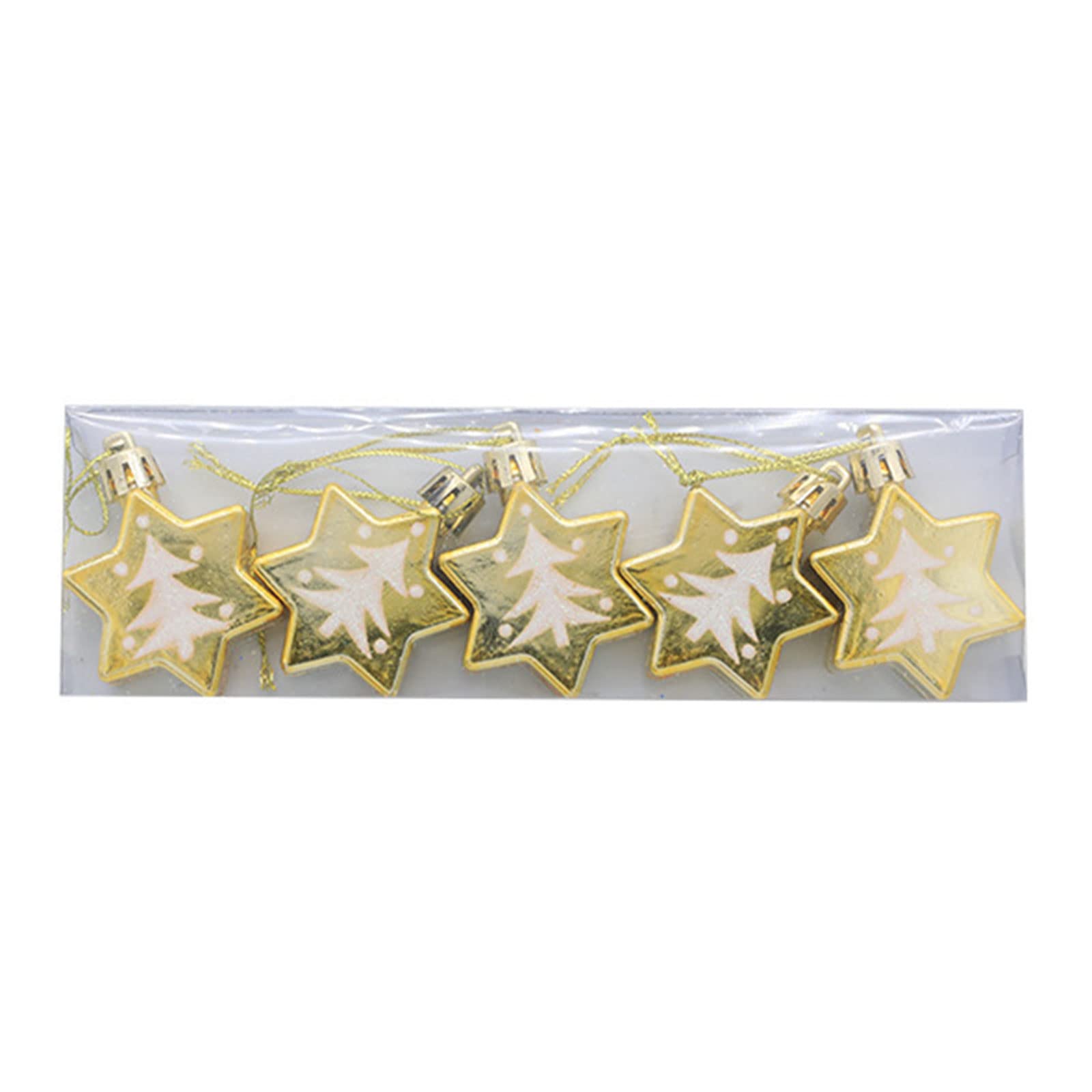Tsophreniq 5pcs Christmas Stars Hanging Ornaments Tree Decorations Pendants for Winter Party Holiday Trees Christmas Decorations Indoor