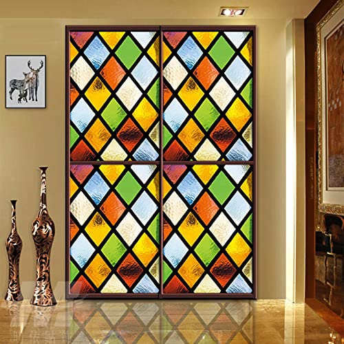 Vinilo decorativo para ventana con patrón geométrico 90x200 cm miniatura 4