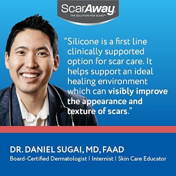 ScarAway Advanced Clear Silicone Scar Sheets, Medical Grade Silicone Strips (1.5 x 3) Scar Treatment and Prevention for Surgical, Burn, Body, Hypertrophic & Keloid Scar Treatment, 10 Clear Sheets