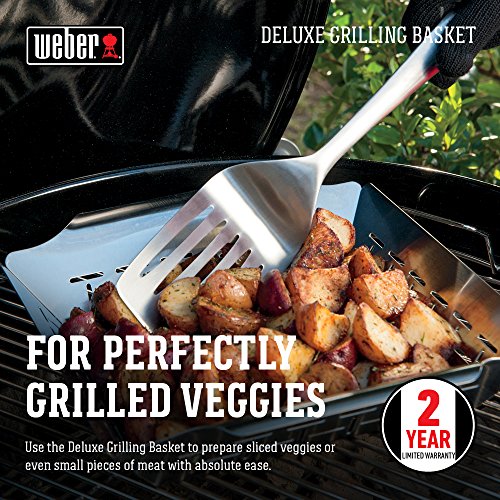 Weber 6434 Grillkorb aus Edelstahl, 30x35 cm, f r Q-300/-3000-Serie und gr ere Gasgrills sowie die meisten Holzkohlegrills