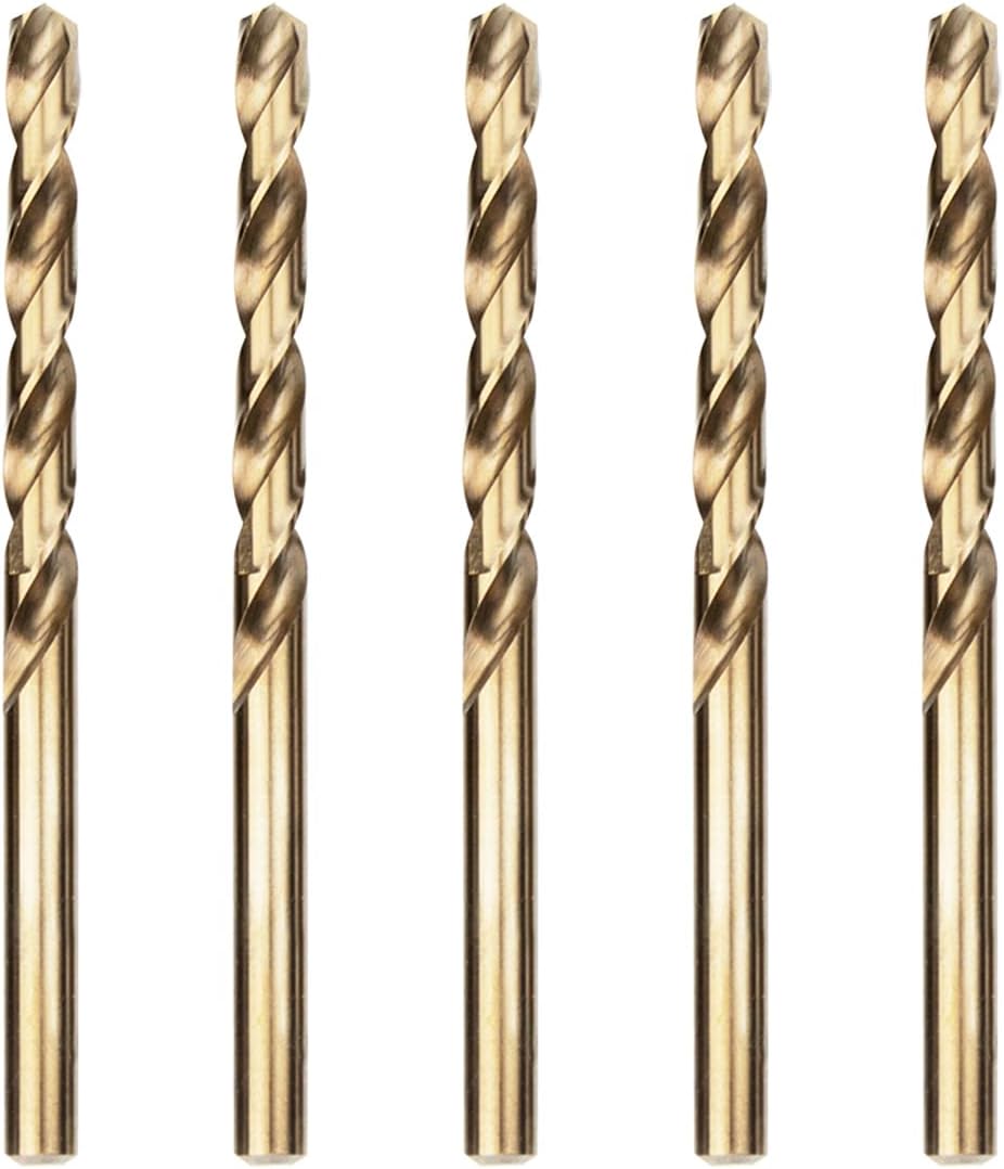 Meccion HSS Cobalt Jobber Drill Bit 5pcs 6.0mm Twist Drill Bit for Drilling Stainless Steel and Metal
