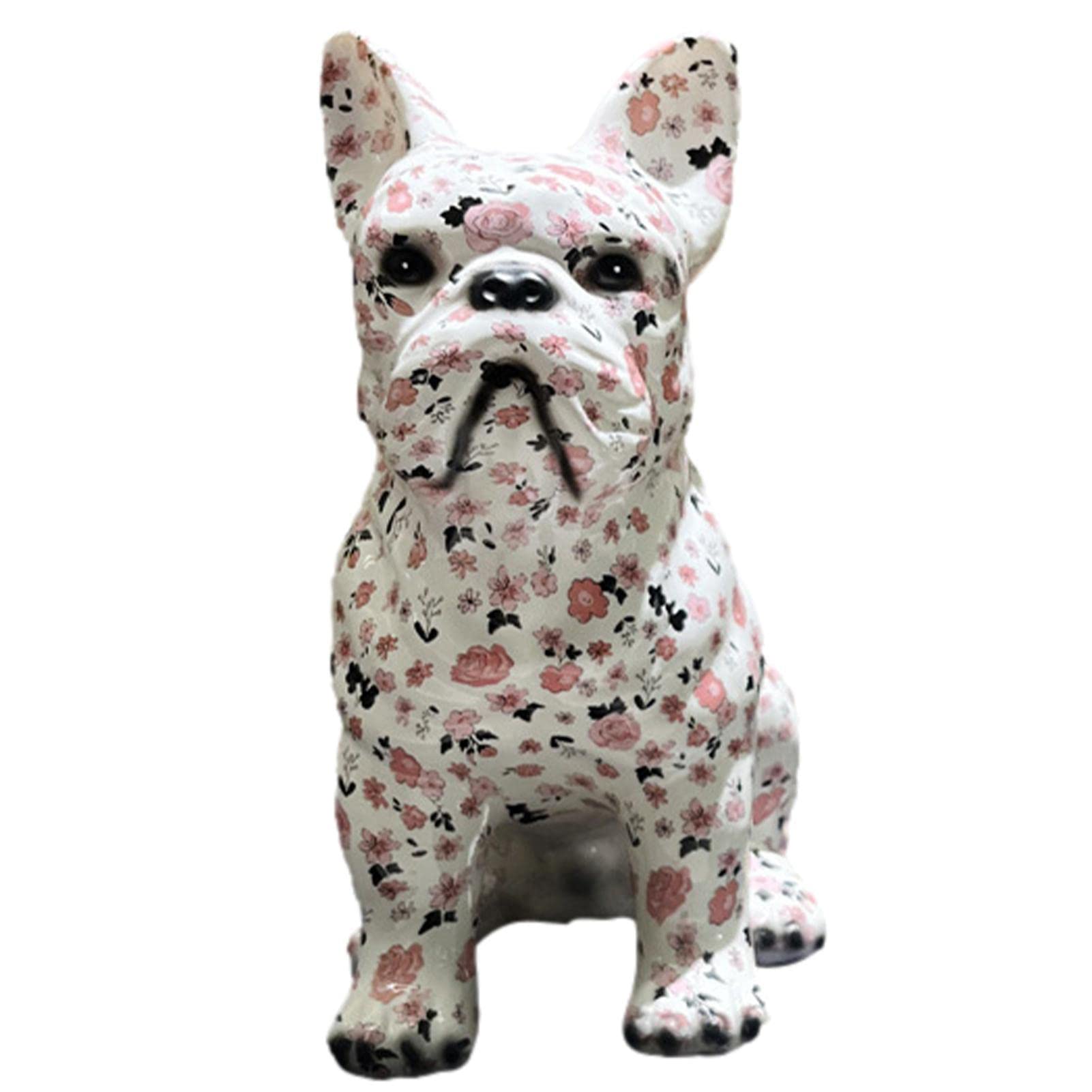 Pomrone Material: Polyester French Bulldog Sculpture, Multi-Coloured Dog Statue, Modern Decoration Graffiti Sculpture, Resin Animal Figurines, French Bulldog Decorations For Home, Living Room