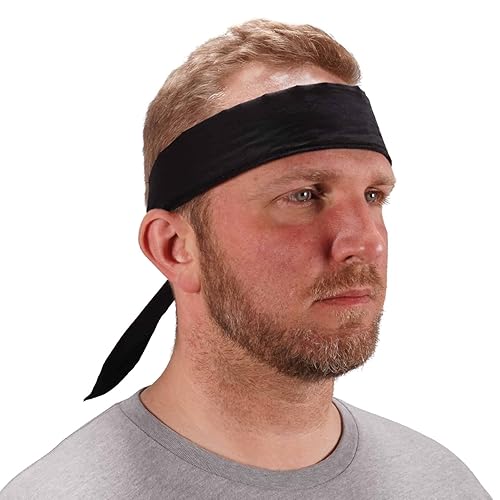Miniatura 7 de Ergodyne Chill-Its 6702 - Bandana de enfriamiento, material integrado de polímero evaporativo para alivio de enfriamiento, color negro, 1 unidad