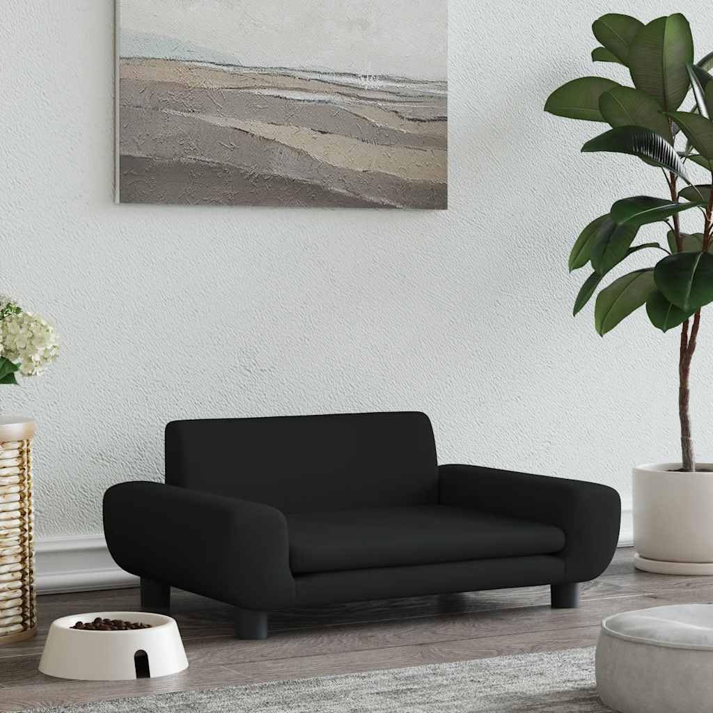 Cuccia per cani in velluto nero, 70 x 45 x 33 cm, con morbida schiuma, rivestimento antiscivolo, cuscino lavabile, delicato sulle articolazioni, per cuccioli, animali domestici, uso