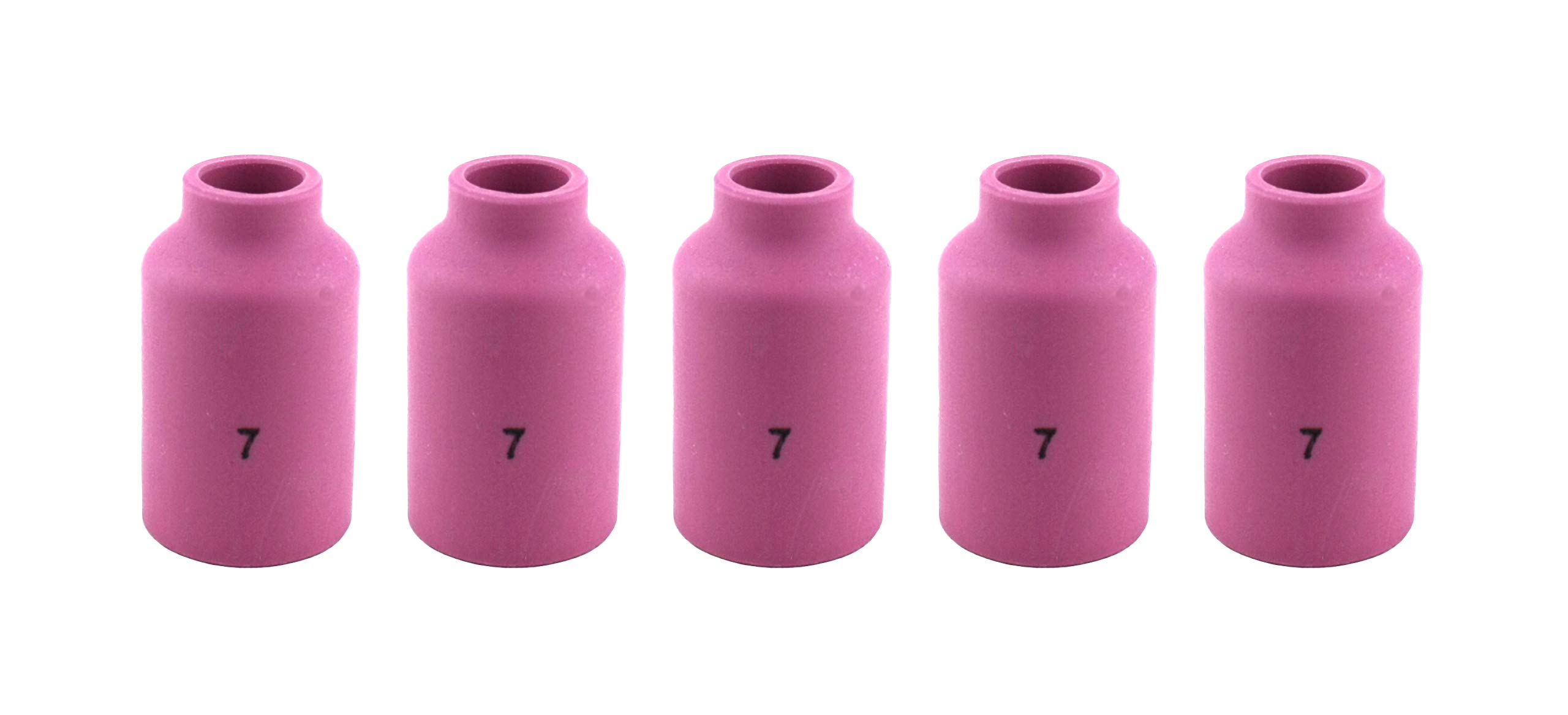 SÜA - Alumina Nozzle Cups for TIG Welding Torches Series 17/18/26 with Gas Lens Set-Up - Model: 54N15 - #7 (7/16'') - (5 PACK)