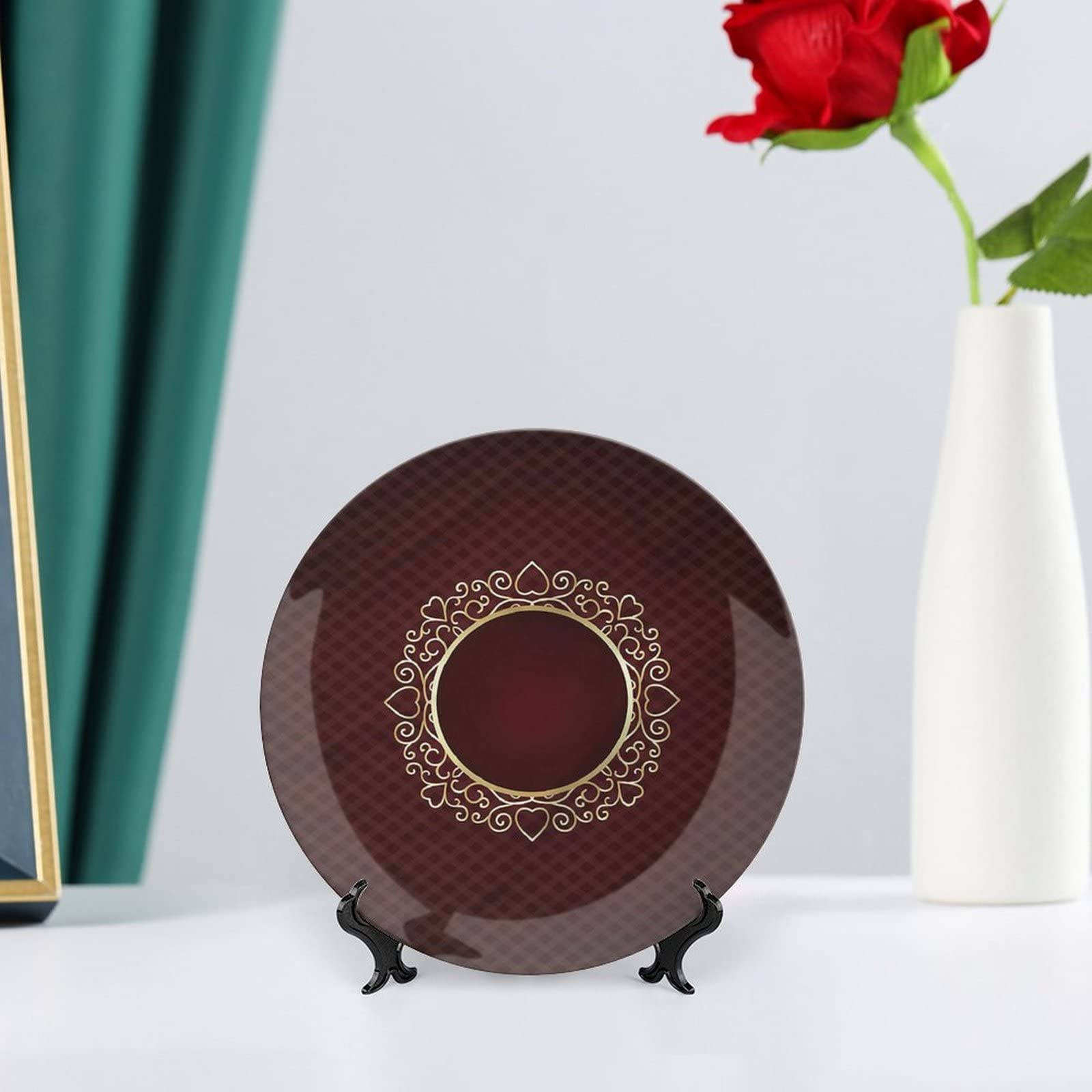 Amazon.com: XISUNYA 6 Inch Decorative Plate,Burgundy Tableware