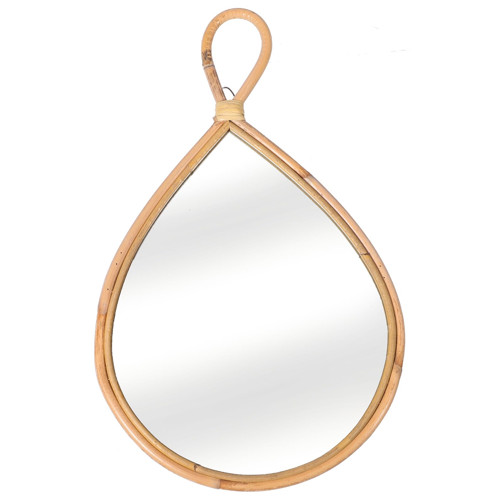 Miroir en verre et bois tissé pour agrandir une chambre et décorer un mur