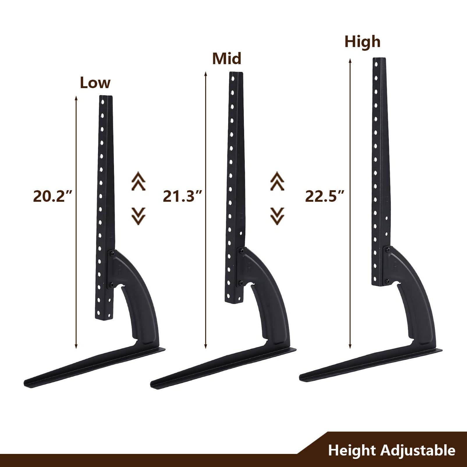 Supporto TV di Ricambio con Gambe Regolabili in Altezza - Base Universale per Supporto TV da Tavolo per la Maggior Parte dei televisori LCD LED al Plasma da 40, 42, 47, 50 e 55 Pollici, Supporta