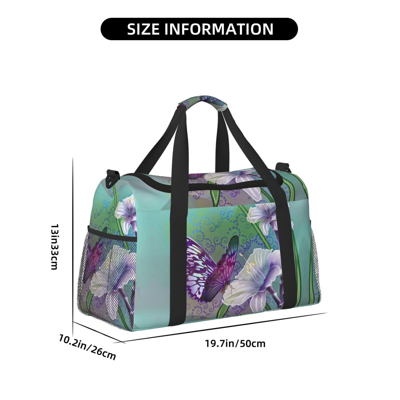 Lilie i motyl torba na ramię kobiety mężczyźni podróżna torba crossbody torebka torba na ramię torebki robocze codzienna torba hobo