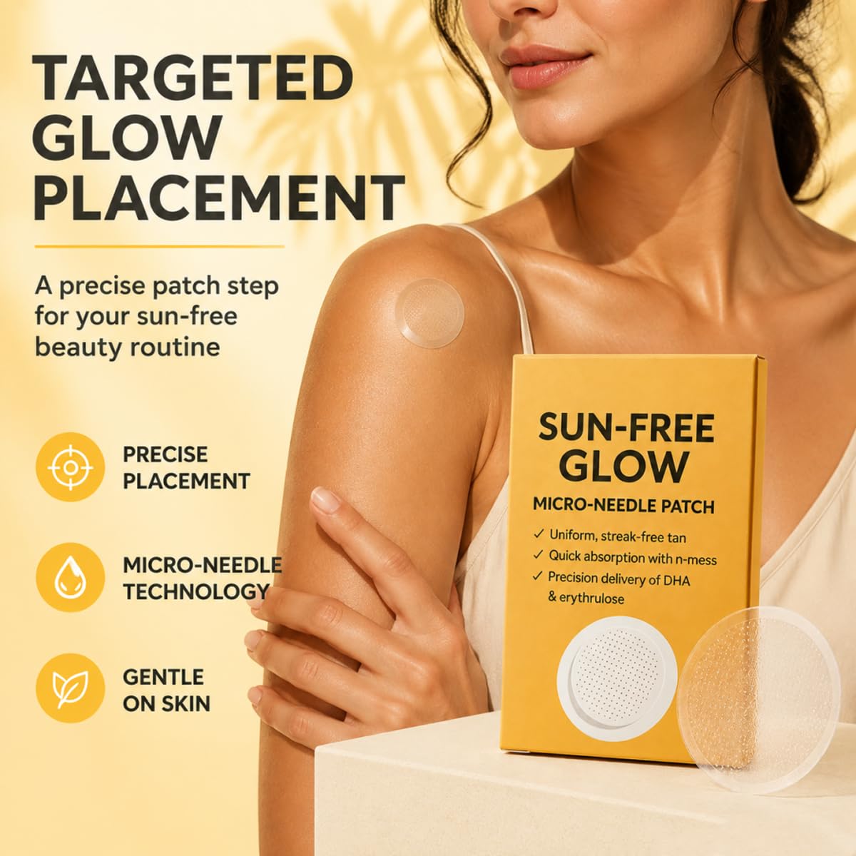 PurevLab Sun Free Glow Patches – Sunless Glow Tanning Patches for Natural-Looking Bronzed Skin, Easy-to-Use Glow Patches for Women & Men, Suitable for All Skin Types (5 Pack, 35 Patches)