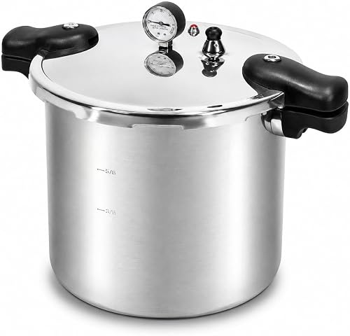 Barton 22 QT Pressure Canner & Cooker, Induction Compatible Stovetop Canning Pot with Pressure Gauge and Rack, Large Capacity Steam Pressure Cooker for Meat, Poultry & Vegetables