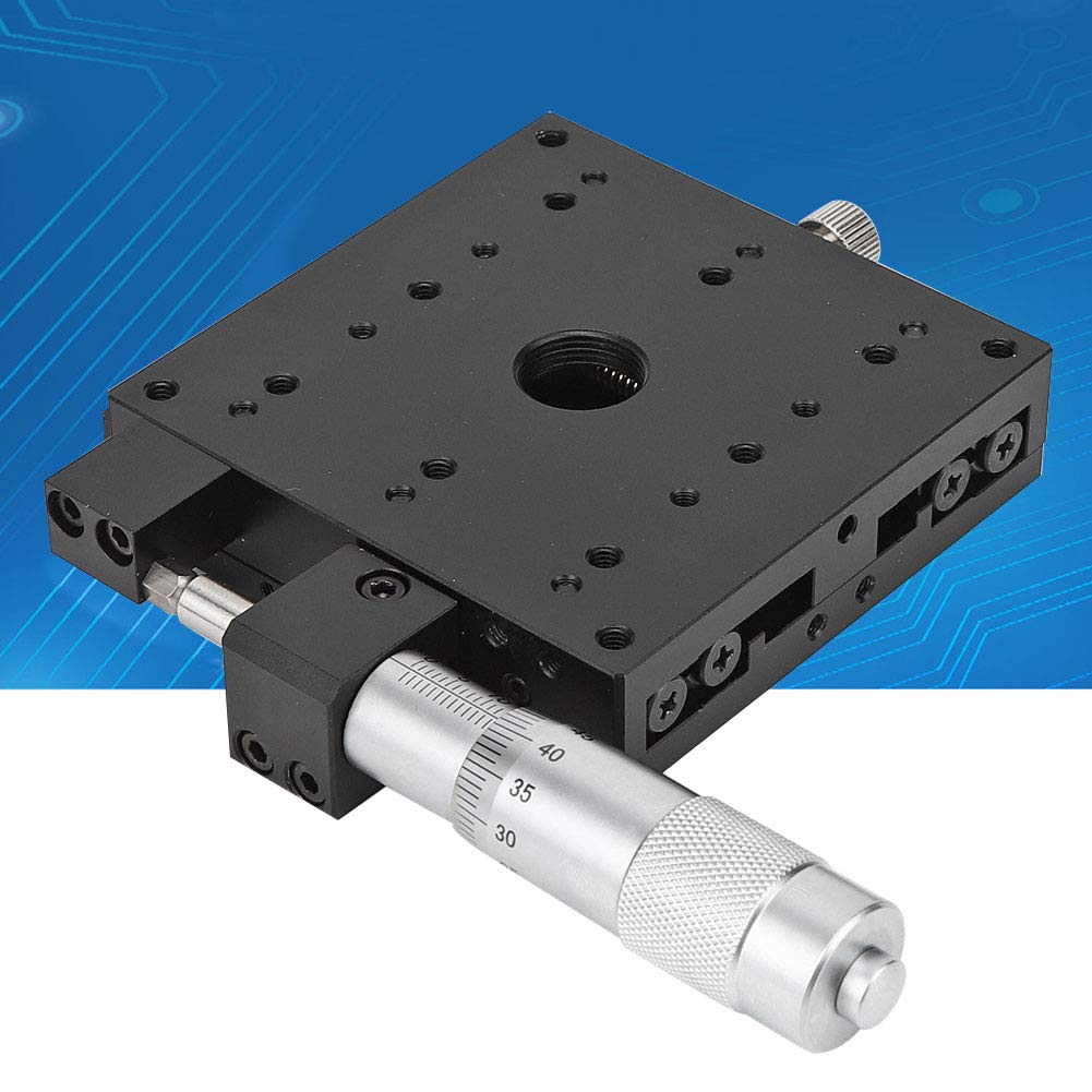 Jectse Manueller X-Lineartisch, Mikrometer-Feineinstellungs-Schiebetisch, Präzisionstrimmplattform, Kreuzrollen-X-Achsen-Linearpositionstisch 80 * 80 mm