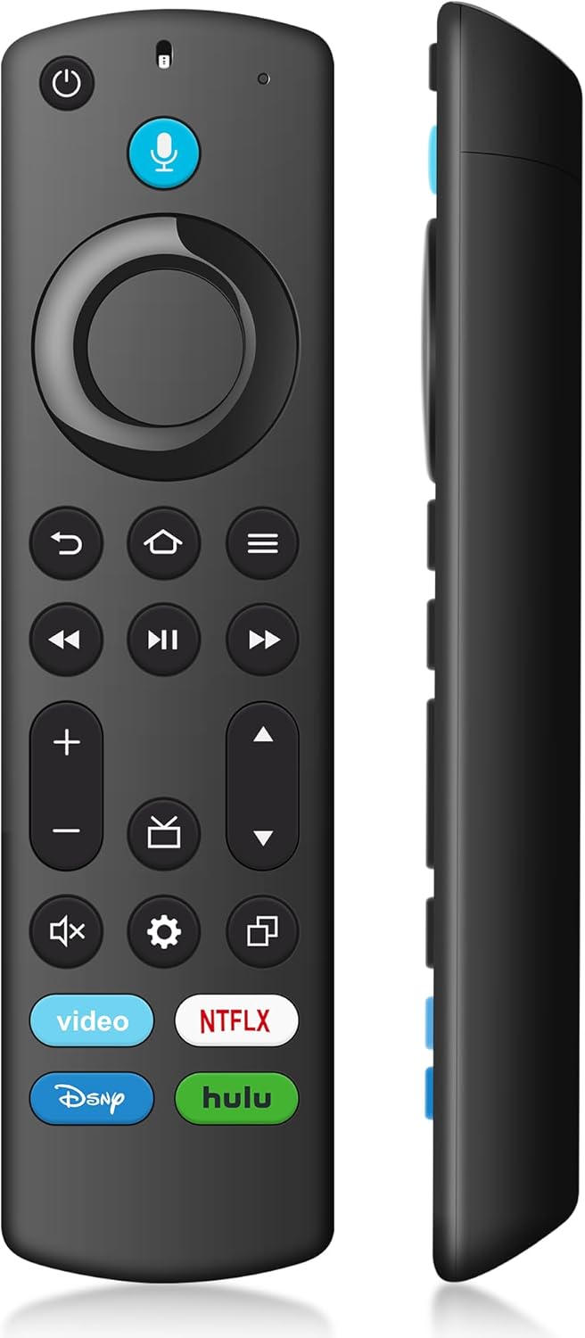replacement remote control compatible with fire smart tv cube & firestick remote (2nd/3rd gen/4k/lite/4k max) with voice, for omni fire series insignia, pioneer smart tv 3rd gen remote control-hulu