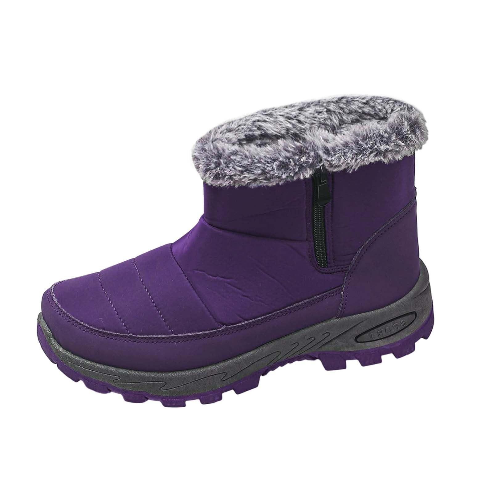 Womens Winter Snow Boots Short Padded Flat Heel Comfortable Outdoor Casual Shoes