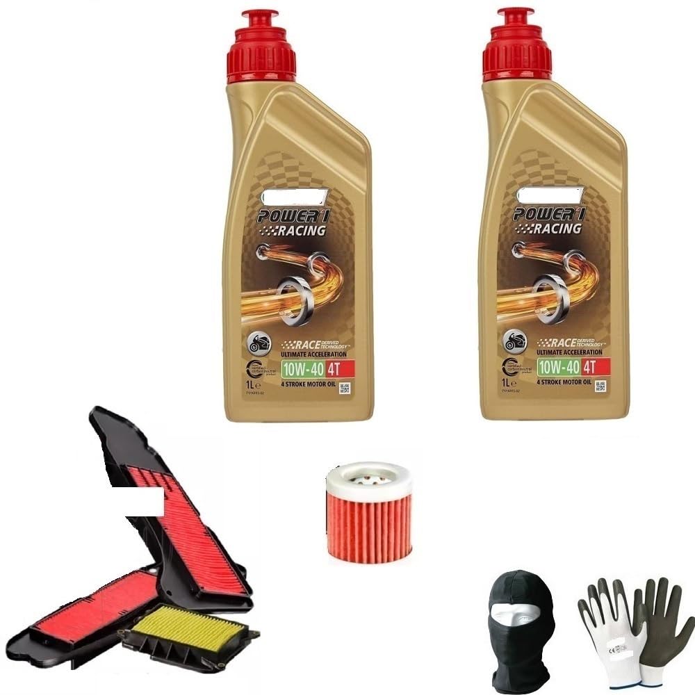 COMPATIBLES con P IAGGIO V ESPA 50 PK Servicio Completo Motor-Mantenimiento Cambio Aceite LUBRICANTE CASTROL Power 1 SINTÉTICO Racing 10W40 4T Aceite Super ACELERACIÓN+Filtro DE Aire