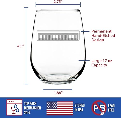 Miniatura 4 de Piano Keyboard Stemless Wine Glass - Music Gifts for Musicians, Teachers and Musical Accessories for Women and Men that Play Keys - Large 17 Oz