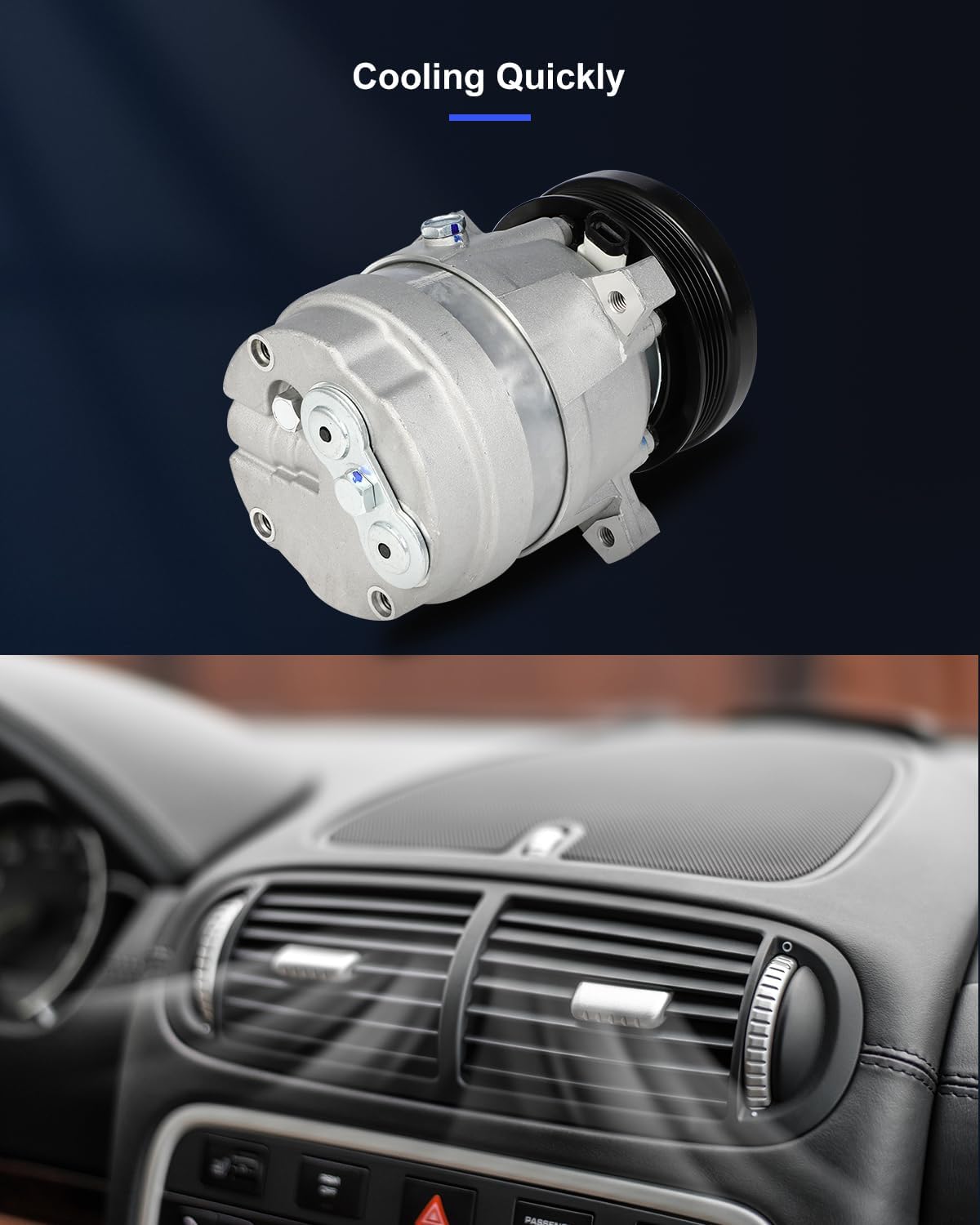 ECCPP AC Compressor Fast Cooling 1994-2002 Fit for Chevrolet Cavalier for Pontiac Sunfire 2.2L Air Conditioning Compressor
