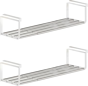 Expandable Shoe Rack Organizer - Adjustable Shoe Rack & Under Cabinet Shelf - for Shoe or Clothing Storage and Organization, Under Shelf Storage Stainless,2Pcs