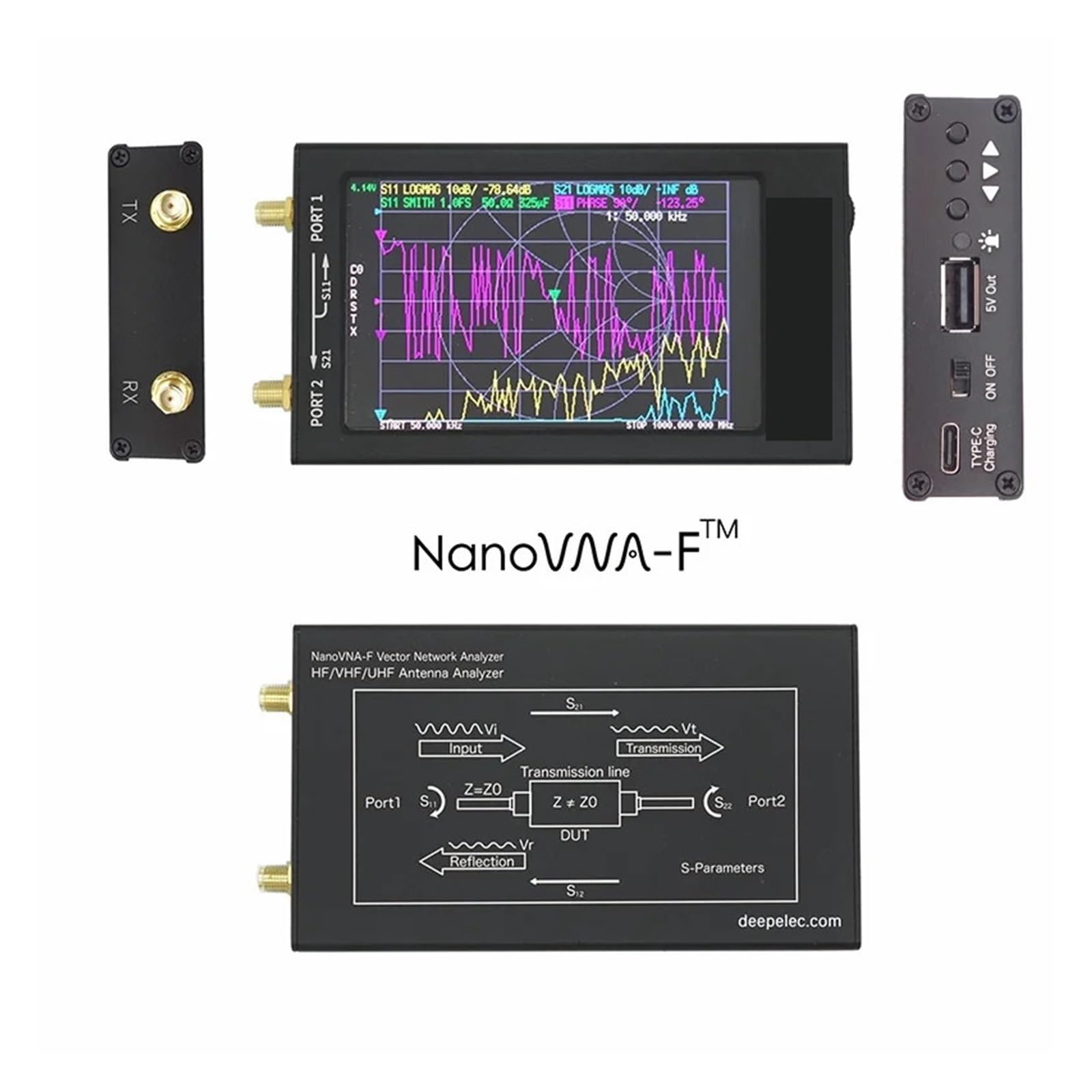 Analizator sieci 4,3-calowy wektorowy analizator anten sieciowych VNA-F VNA HF VHF UHF + IPS LCD + metalowa obudowa Wersja V3.1 Pracuj szybko i precyzyjnie