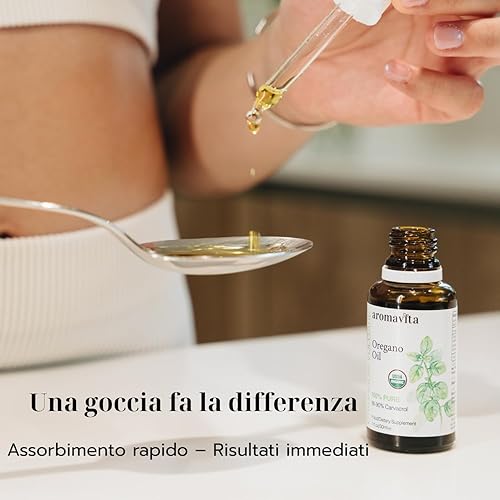 Miniatura 7 de Aromavita Aceite esencial de orégano 100 puro sin diluir sin OMG aceite de orégano griego orgánico extra fuerte más del 86 de suplemento nutricional