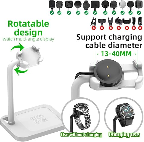 Miniatura 2 de Soporte de carga para reloj inteligente para iWatch Series SE 7, 6, 5, 4, 3, 2, 1, compatible con Samsung Galaxy Watch, Huawei Watch GT 3 2e, LG,