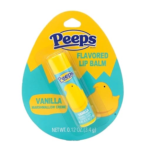 Peeps (1) bálsamo labial con sabor a caramelo de Pascua, crema de malvavisco de vainilla, peso neto, 0.12 onzas 0.12 oz