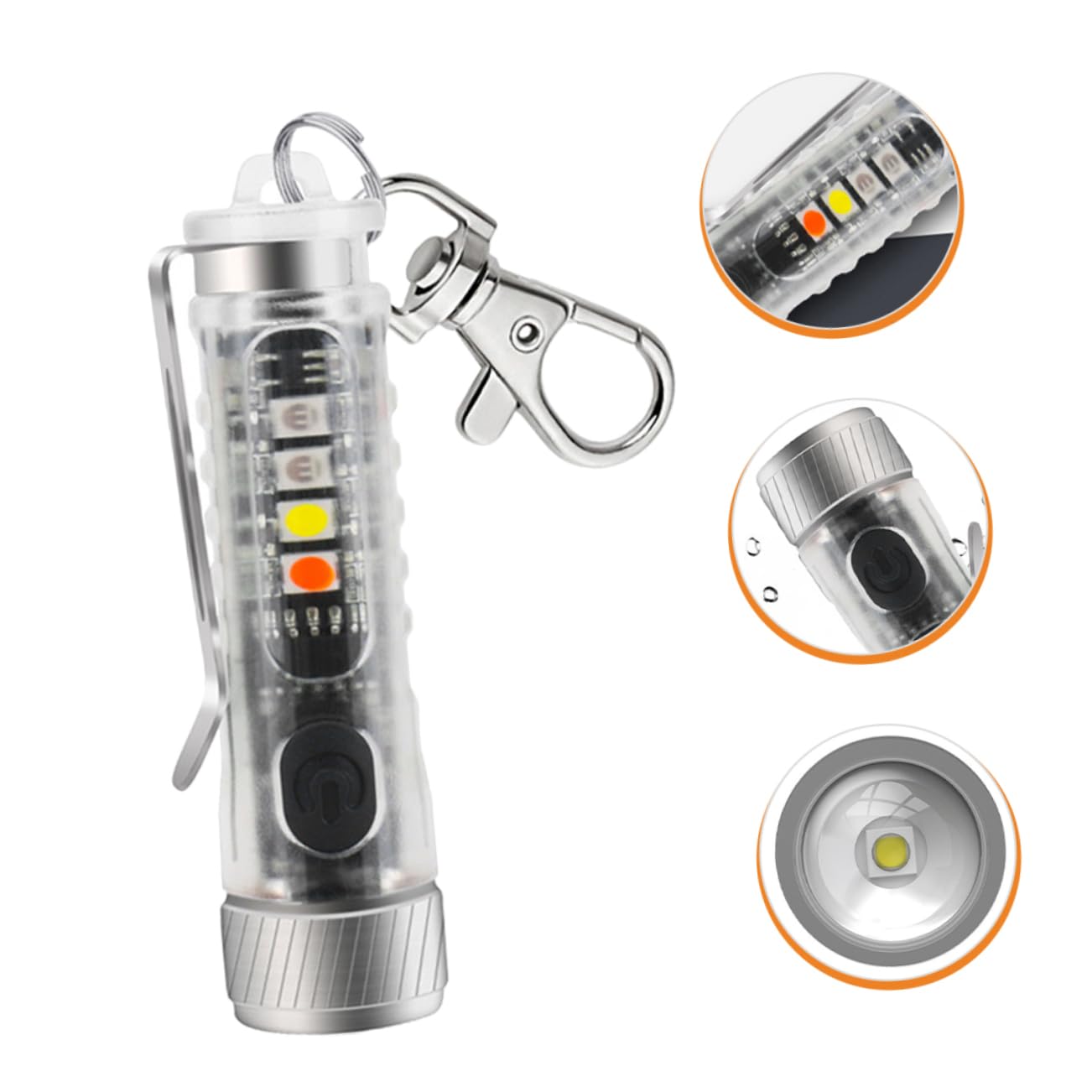 Sosoport 3pezzi Mini Torcia Led Ricaricabile Portachiavi Torcia Tascabile Regolabile Per Emergenze Campeggio e Riparazioni Auto Design Compatto e Leggero Perfetta Per Attività Outdoor