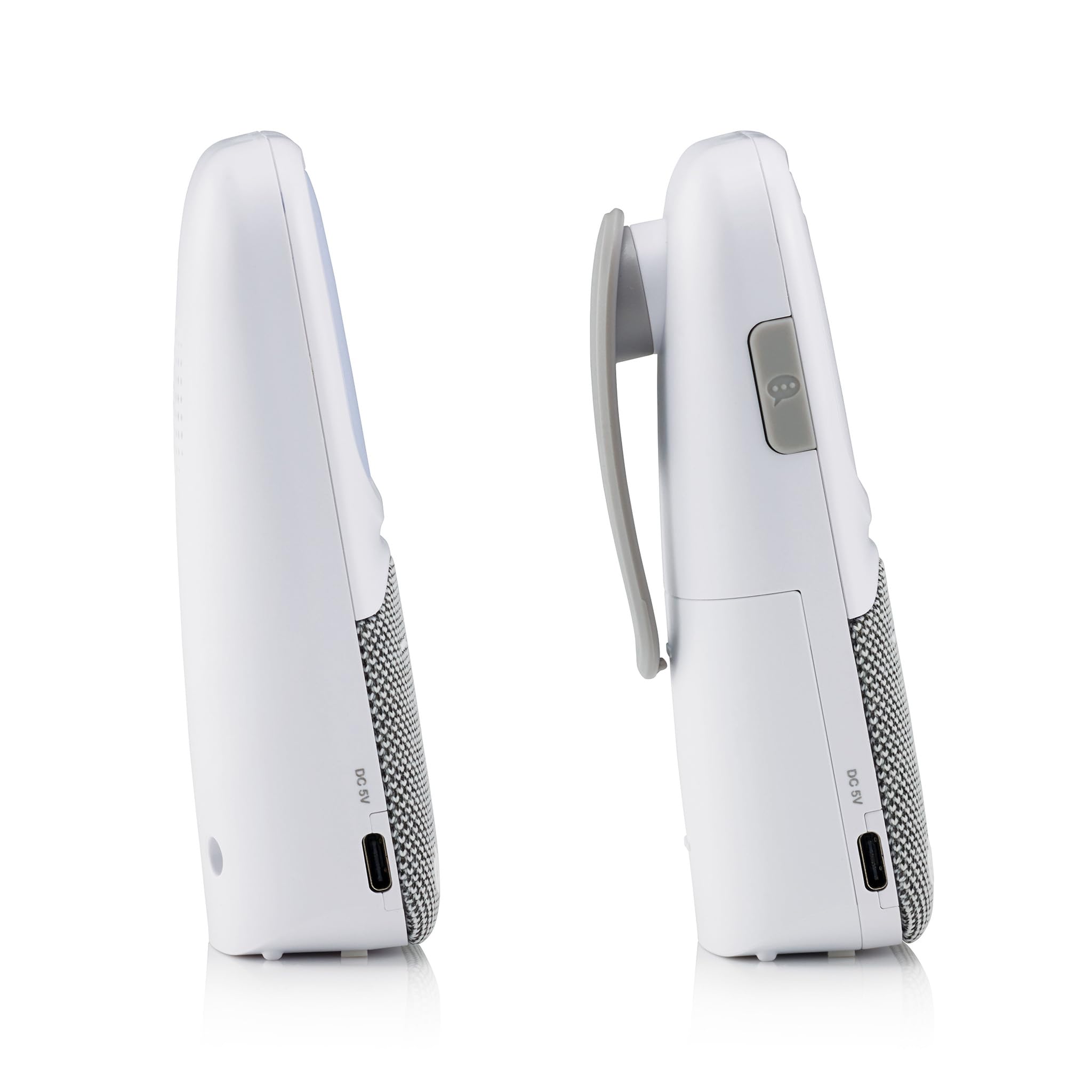 Alecto DBX135 - nowoczesna niania Full Eco Audio z krystalicznie czystym dźwiękiem DECT, długim czasem czuwania i nocną lampką - biały/szary