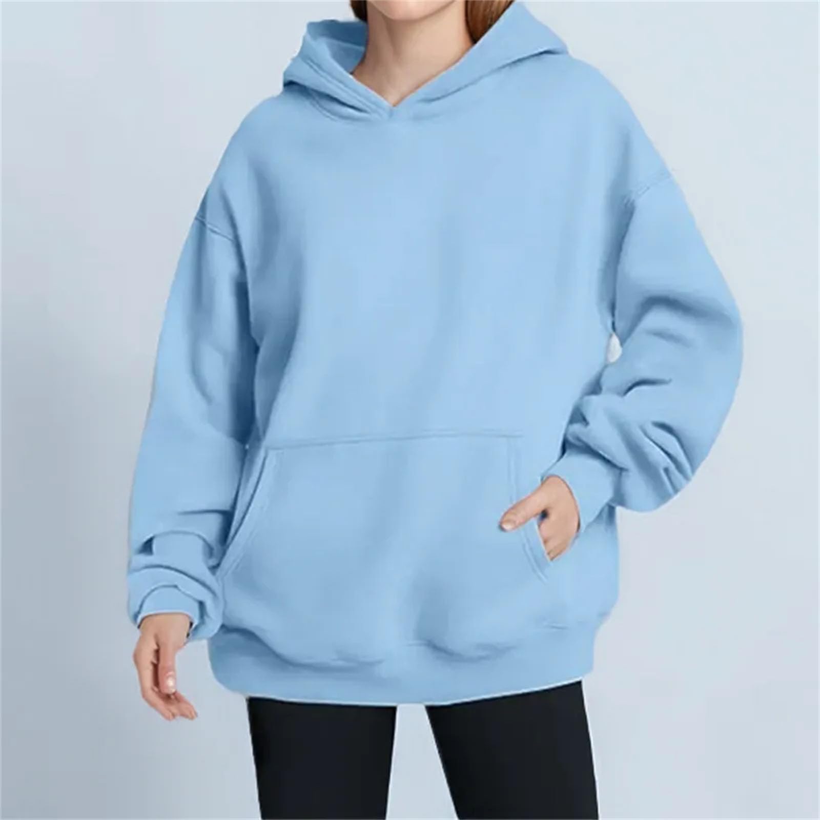 Donne di grandi dimensioni felpe con cappuccio felpe a maniche lunghe maglione maglione abbigliamento invernale con tasche