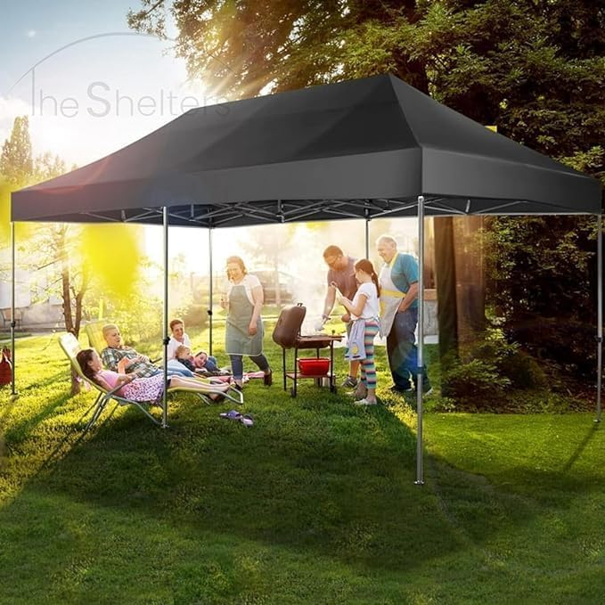 Image of THESHELTERS - 10x20 ft Pop Up Outdoor Canopy Tent, Instant Folding Portable Shelter Garden Tent for Decoration, Party, Event, Wedding & Camping (Black 00)