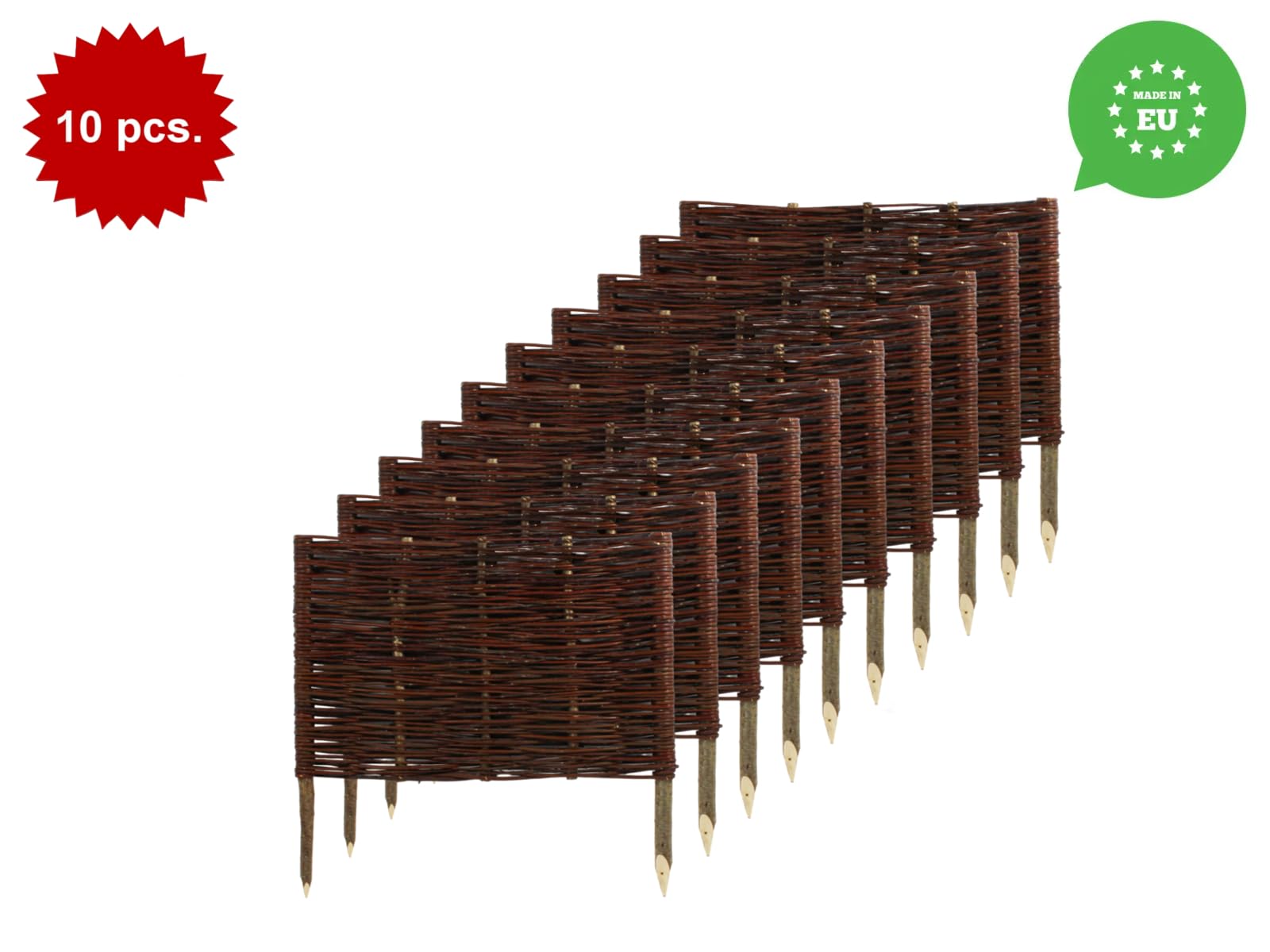 Cañizo Jardin Ocultacion Valla De Sauce Para Jardín - Bordes De Parterres 100x10 Cm, 10 Unidades, Para Separar Caminos Cubre Aire Acondicionado Exterior