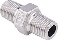 Vista 5 de Pezón hexagonal macho de 1/8 pulgadas NPT – Acero inoxidable 304 roscado para kit de preparación, aplicación de tubería casera (paquete de 5)
