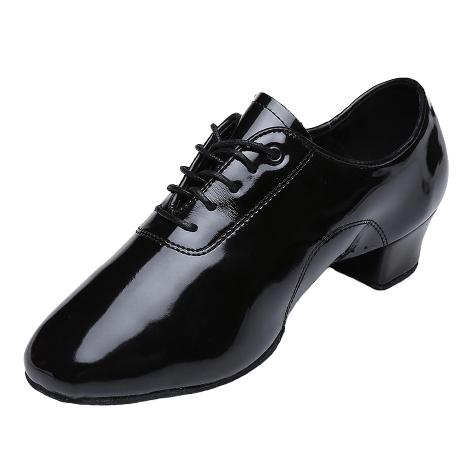 Scarpe da Ballo Latino Uomo Suola Divisa Interna Pelle Verniciata Tacco Basso Traspirante