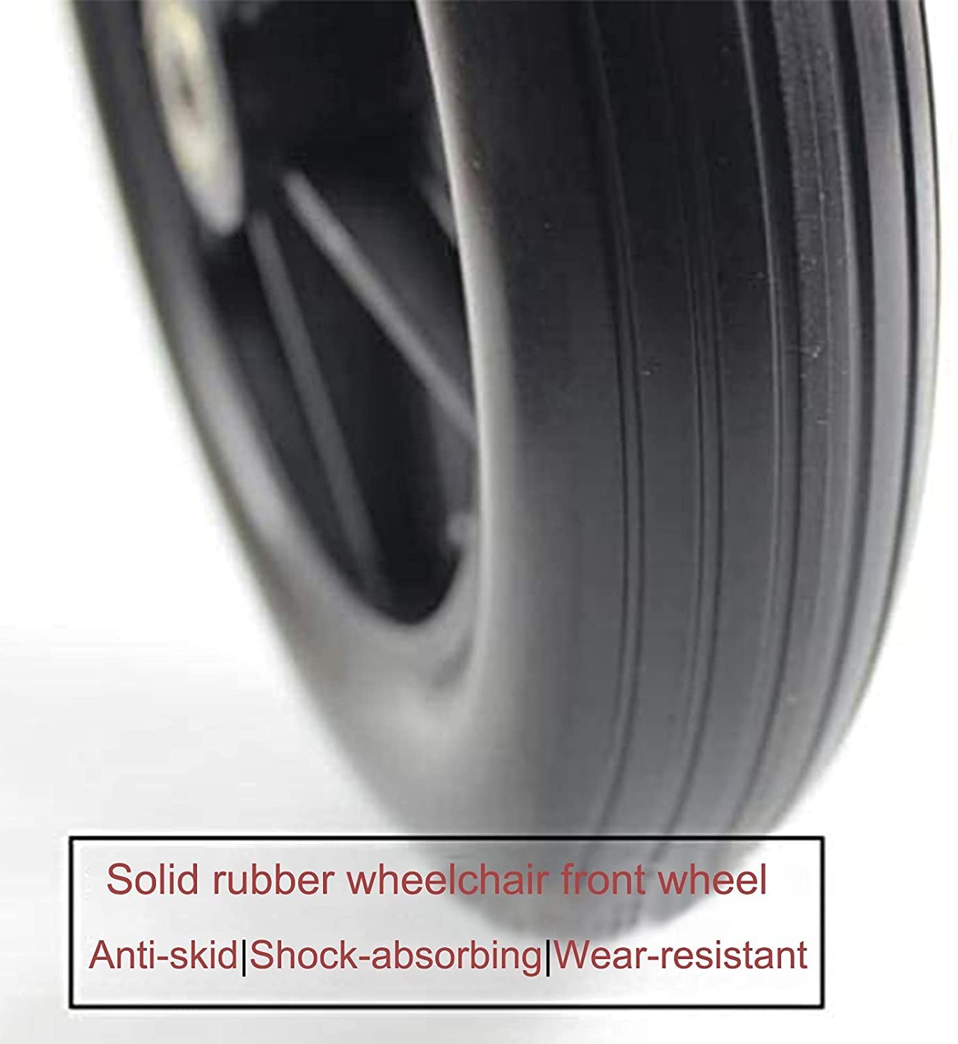 Ruedas de Repuesto, Rueda Delantera para Silla de Ruedas, Accesorios para Sillas de Ruedas, para la Mayoría de Los Carros de Sillas de Ruedas Manuales, Ayudas para Caminar/8Inch/19Cm/Black