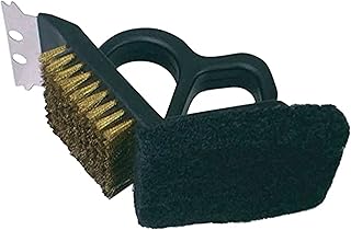 TrueCraftware â€“ Heavy-Duty Bristle with Scrubbing Pad and Blade, Polypropylene Body, Steel Bristle, Metal Blade and Pad