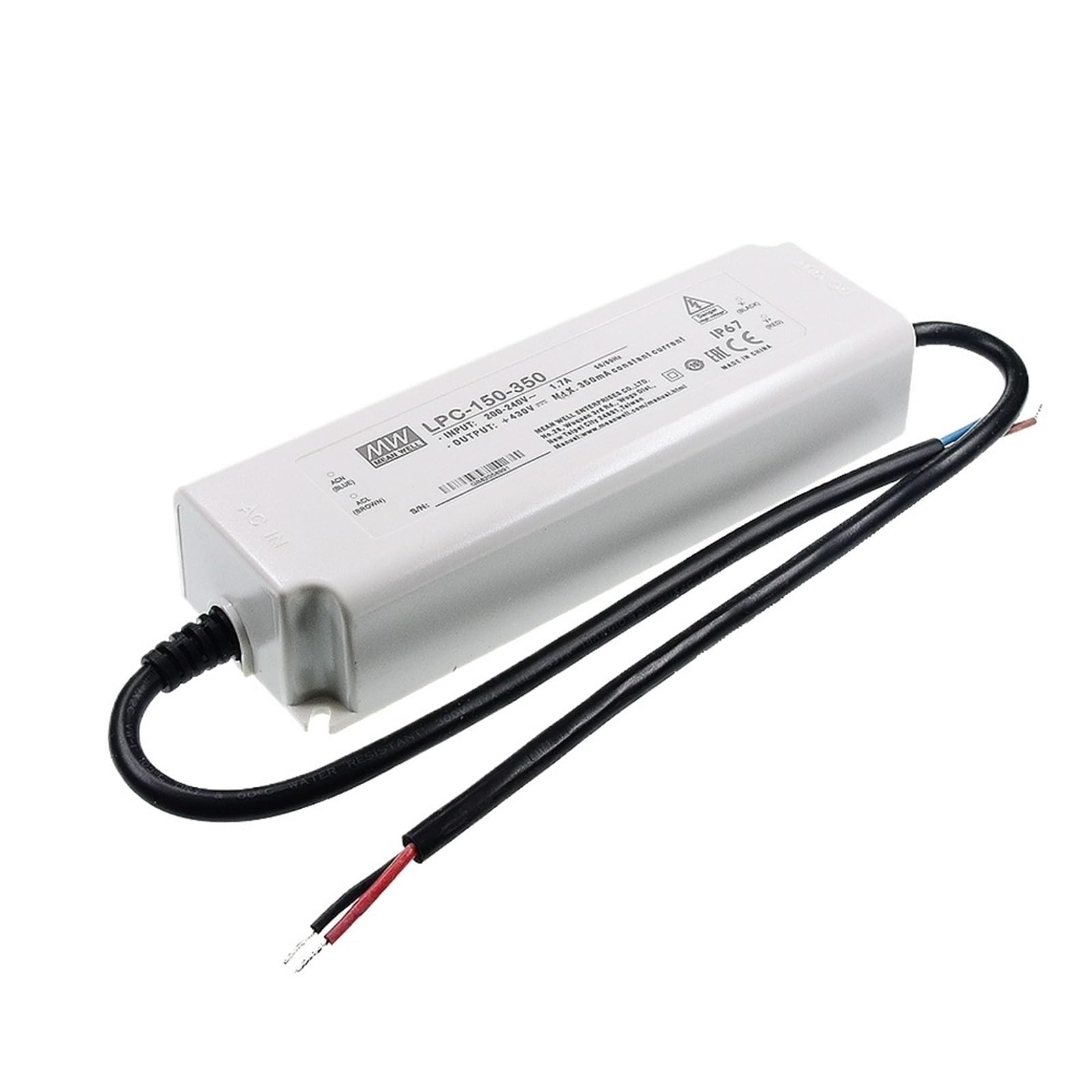 FCARUMIQP LPC-150-350 Switching Power Supply 350mA 215~430V DC 150W IP67 Waterproof LED Driver 220VAC