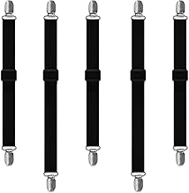 Piuluvor® 5 Stück Tischdeckenklammern Tischtuchhalter für Draußen Elastisch Verstellbare Tischtuchklammern Versteckte Tischdeckenhalter für Tischdecke Bettwäsche Matratze (Schwarz)