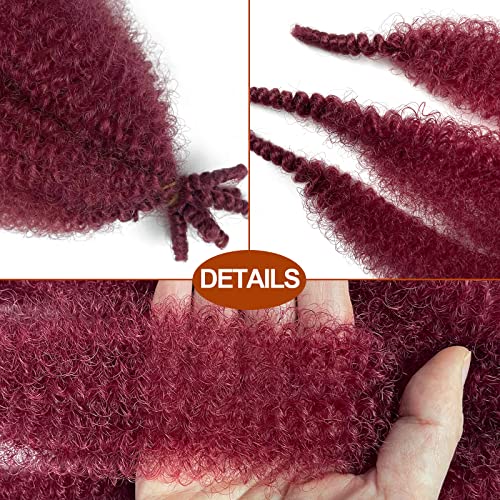Springy Afro Twist Hair 16 Inch Burgundy Curly Braiding Hair 3 Packs Kinky Twist Hair For Braiding Bug Marley Twist Braiding Hair For Faux Locs And Passion Twist Crochet Hair(16 Inch (Pack Of 3), Bug) #TOP2