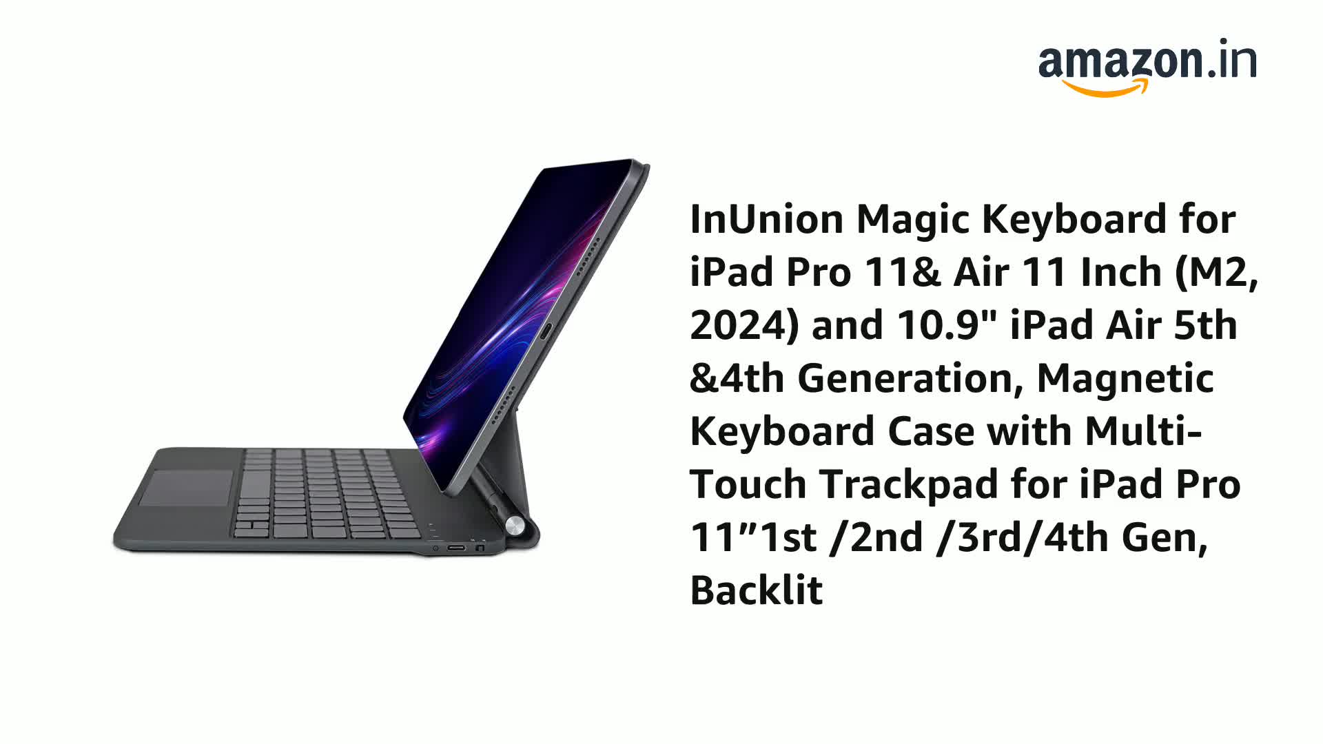 InUnion Magic Keyboard for iPad Pro 11&Air 11 Inch (M2,2024/M3