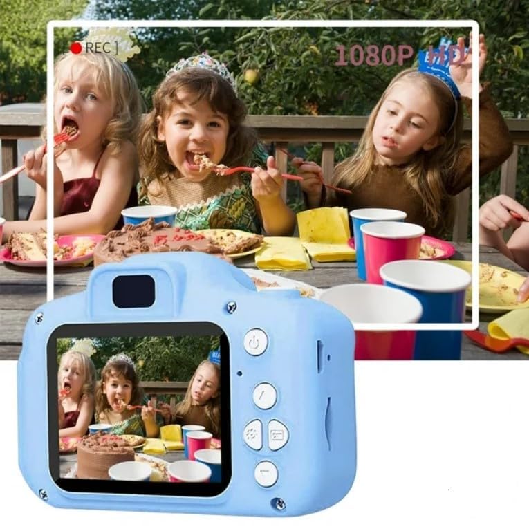 Image of Cots and Cuddles Kids Digital Camera for Boys & Girls | 1080P HD Video & 12MP Photo | Dual Lens, Rechargeable Toy Camera with Games & Filters for Kids Age 3-10 Years (Blue)