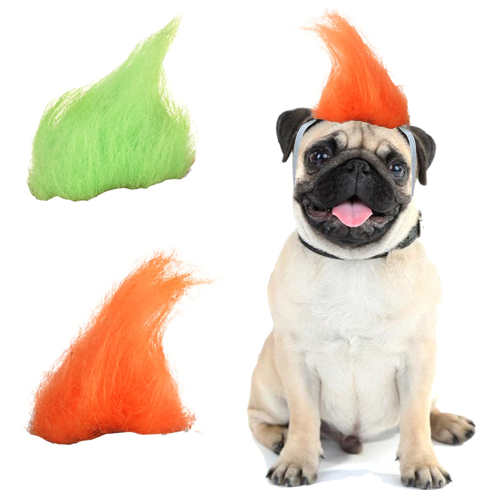 Ypser Mohawk Hairstyle Cat Wigs Dog Wigs - Pet Costumes for Halloween, Party Apparel, Cosplay Accessories, Funny Head Wear Toy Apparel with Adjustable