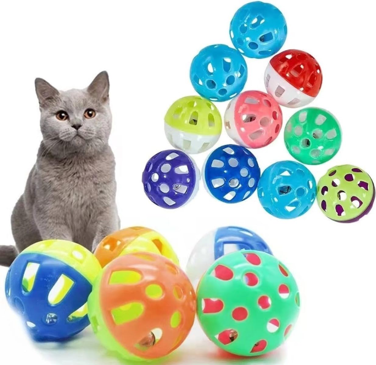 Amazon | 【Zixui】猫用おもちゃボール 10 個 鈴付き ランダムな色