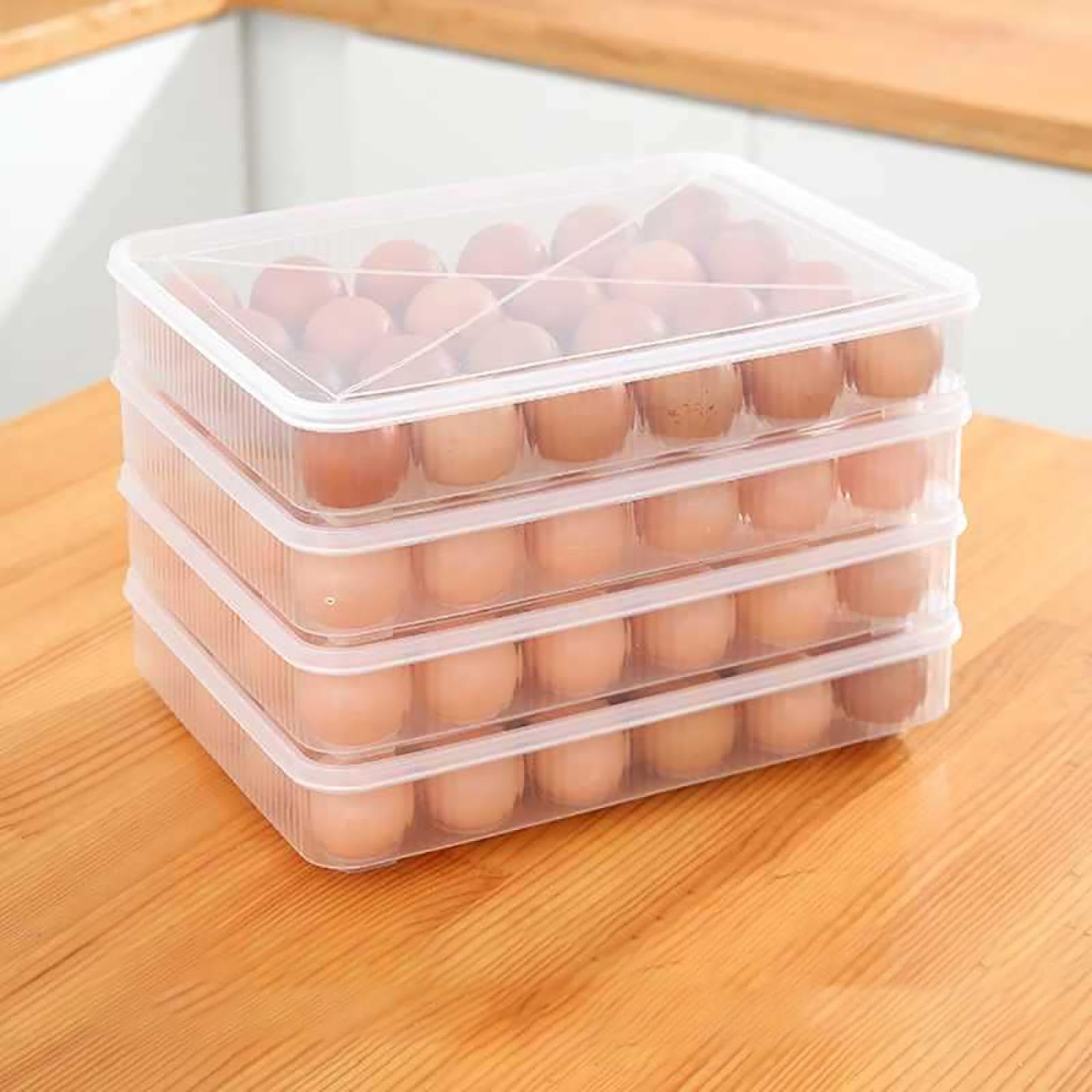 Caja de Almacenamiento de Huevos de Cuatro Capas,Soporte para Huevos para refrigerador,Almacenamiento de Huevos para encimera,Organizador de Huevos,Dispensador de Huevos para refrigerador