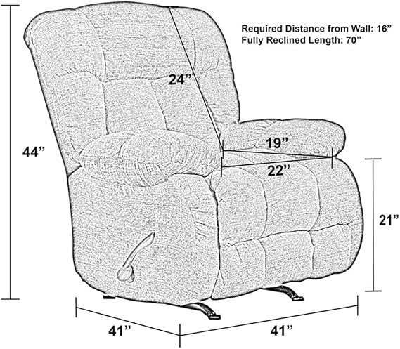 Catnapper Brock Rocker Recliner in Chocolate Brown Polyester Chenile Fabric
