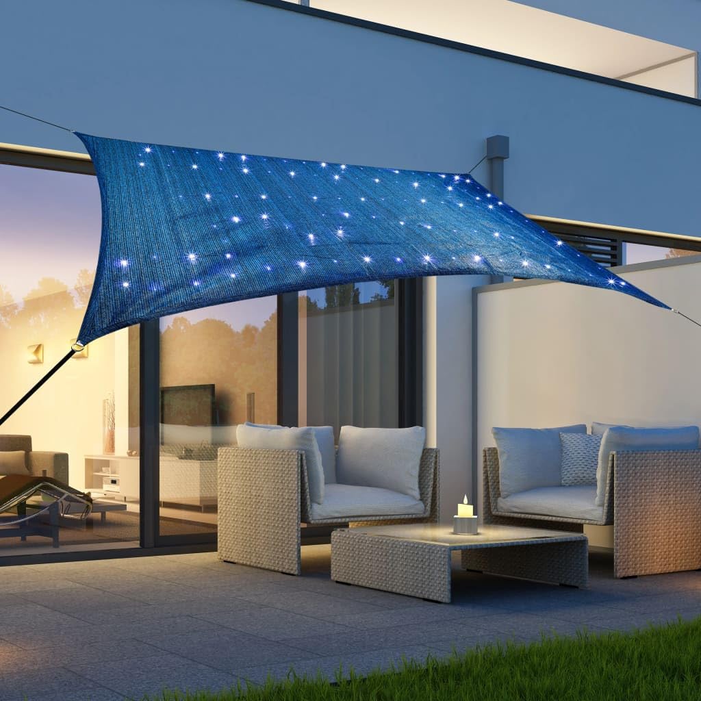 Amazon.de: Viereck Sonnensegel Sternenhimmel mit 100 Mikro-LEDs 300 x 200  cm solarbetrieben Sonnenschutz mit LED Beleuchtung Garten Balkon und  Terrasse wetterbestndig mit UV Schutz blau