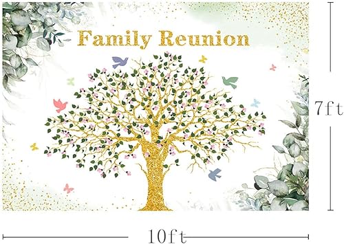 Miniatura 3 de MEHOFOND Telón de fondo de tela suave de 10 x 7 pies, fondo de fotografía de árbol genealógico, flores rosas, hojas de eucalipto verdes, decoración