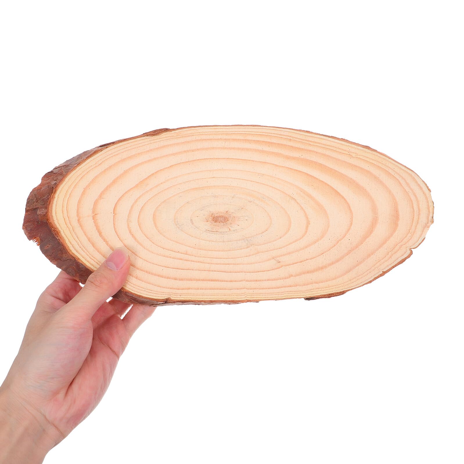Rodaja de Madera Ovalada sin Terminar para Decoración de Centros de Mesa y Manualidades, Ligera, Resistente y Decorativa para Colgantes y Bodas